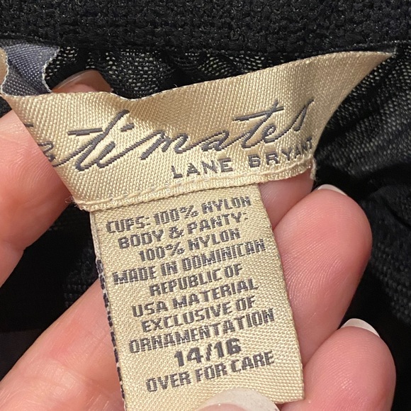 Lane Bryant Lingerie Babydoll Sheer Teddy Black Floral Embroidery 14 16 L XL - Picture 5 of 5